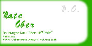 mate ober business card